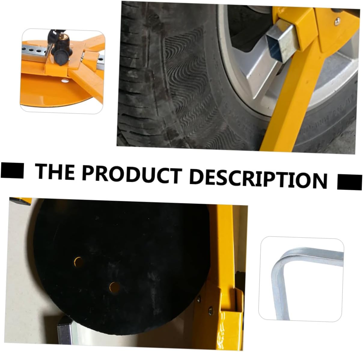 Car Wheel Clamp Anti-Theft Lock Portable Fork Parking Security Device for Vehicles Easy to Store and Use Yellow