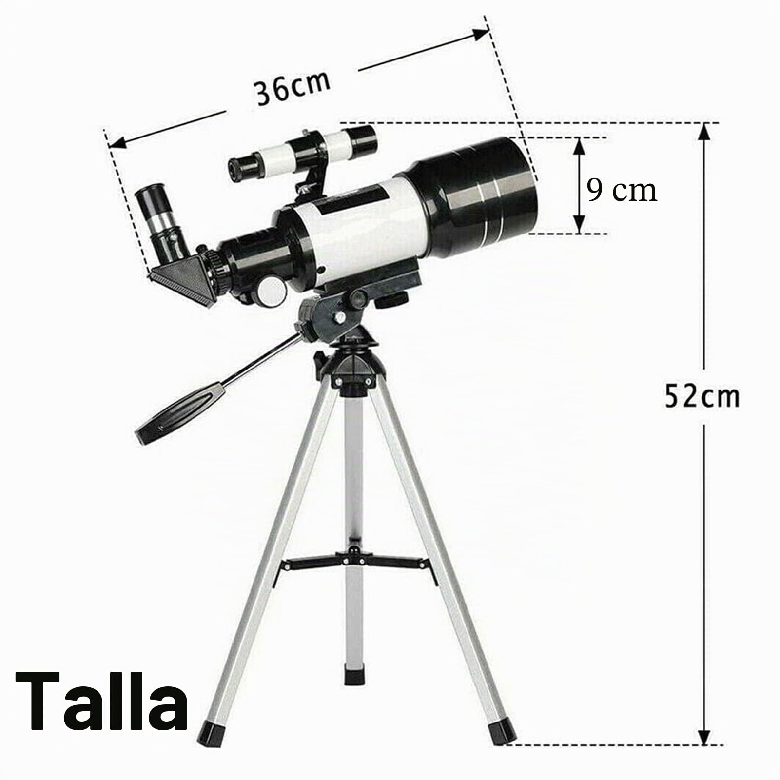 Telescopio para Astronomía Adultos y Niños Principiantes - 150X Refractor Astronómico 300X70mm con Trípode y Adaptador para Smartphone