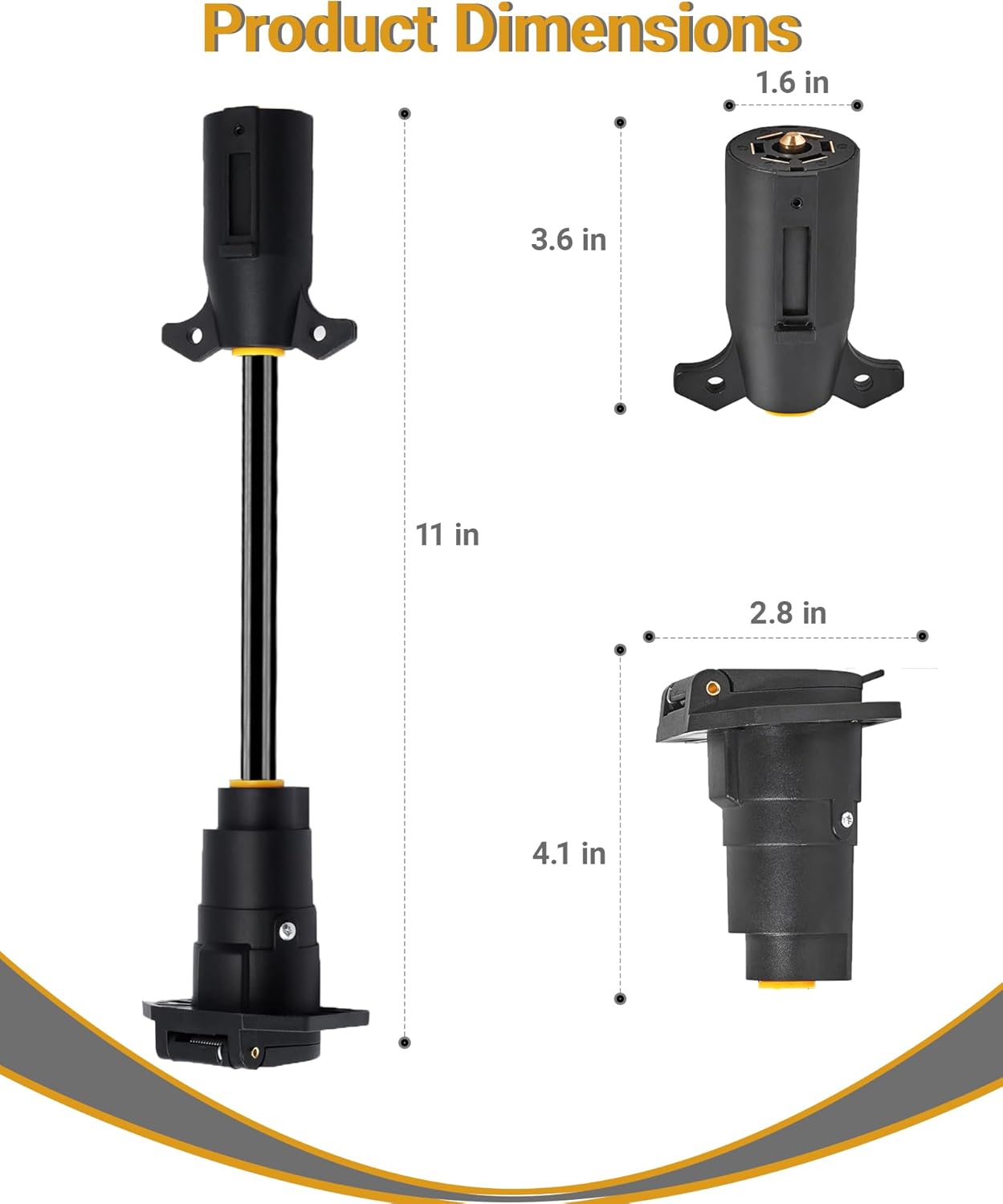 7-Way Connector Adapter, F2BC004XXBK Vehicle Power Supply Adapter Compatible with Furrion RV Camera System 12V, 7 Pin Backup Camera Power Cable 2021132201 FR87PR- 11 inches