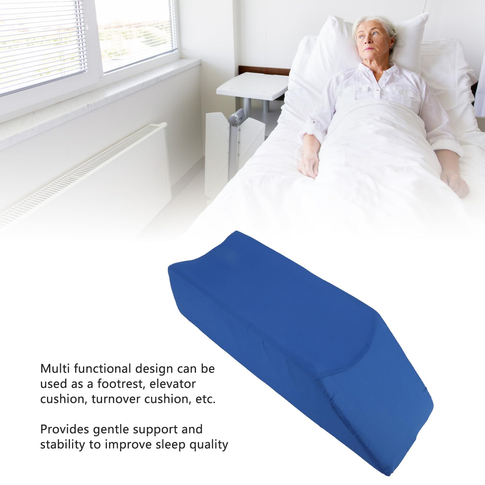 Almohada de Espuma Viscoelástica para Elevación de Piernas para Dormir, Leer, Descansar, Cirugía, Lesiones, Alivia el Dolor de Espalda, Cadera, Rodilla, Mejora la Circulación