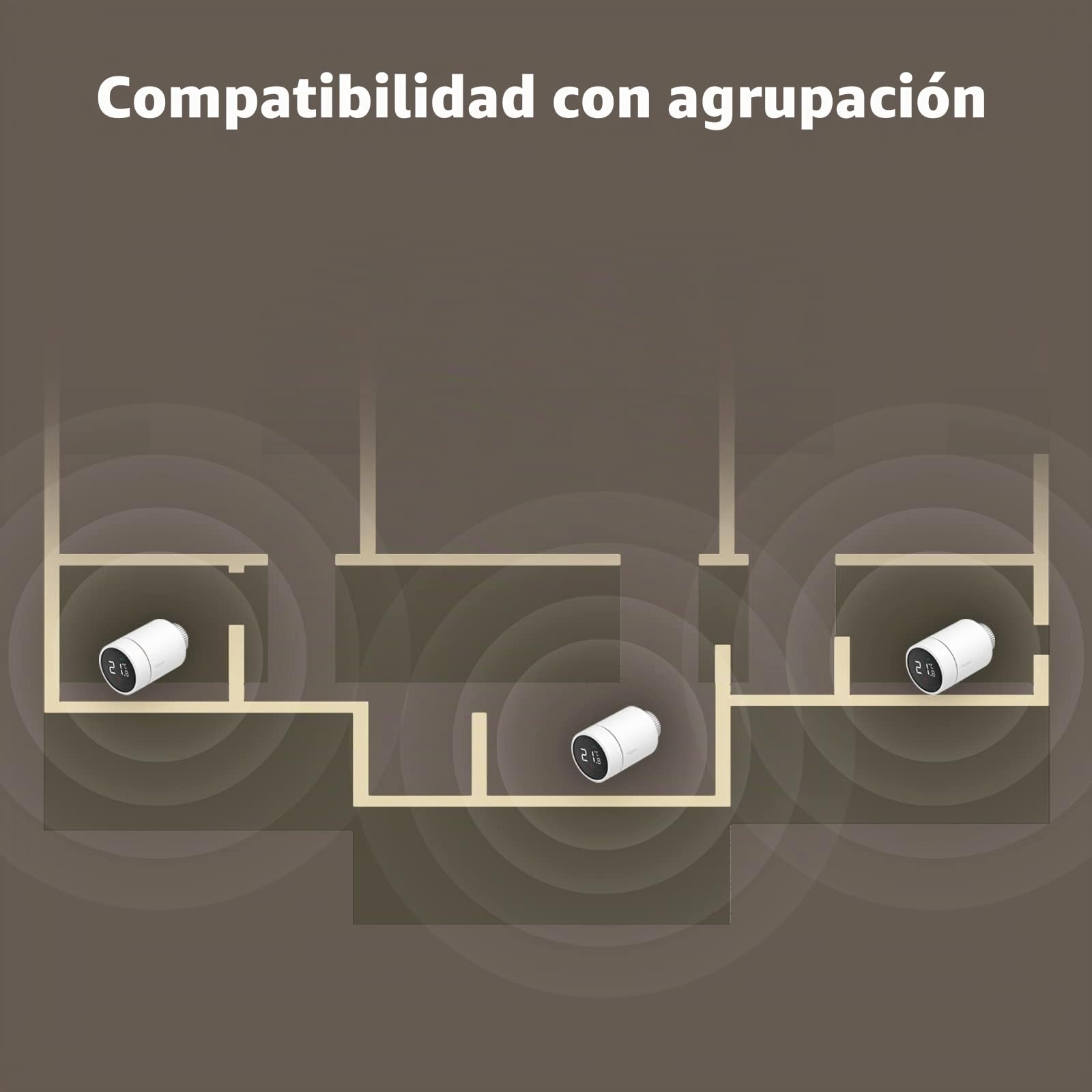 Aqara Cabezal Termostático Inteligente E1, Requiere AQARA ZIGBEE 3.0 HUB, con Control de Voz, Soporte de Geofencing, Compatible con HomeKit, Alexa, Google Assistant e IFTTT