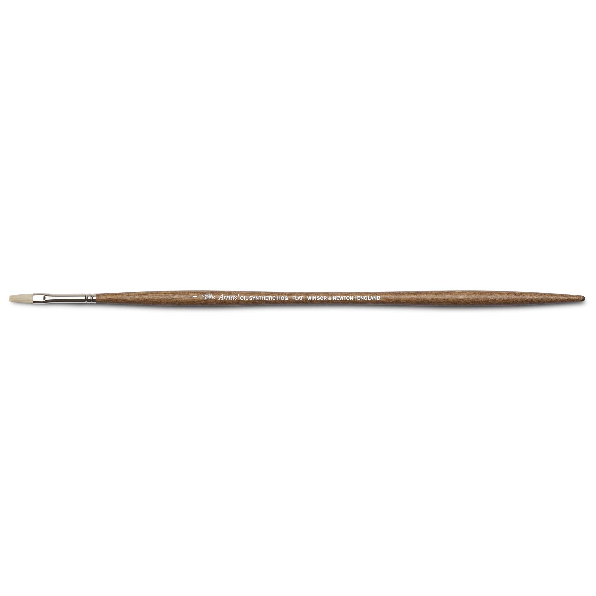 Winsor & Newton 5010401 Synthetic Artist Oil Brush with High Elasticity and Durability, Ergonomic Handle for Oil Paints and Alkyd Paints - Flat Brush No. 1