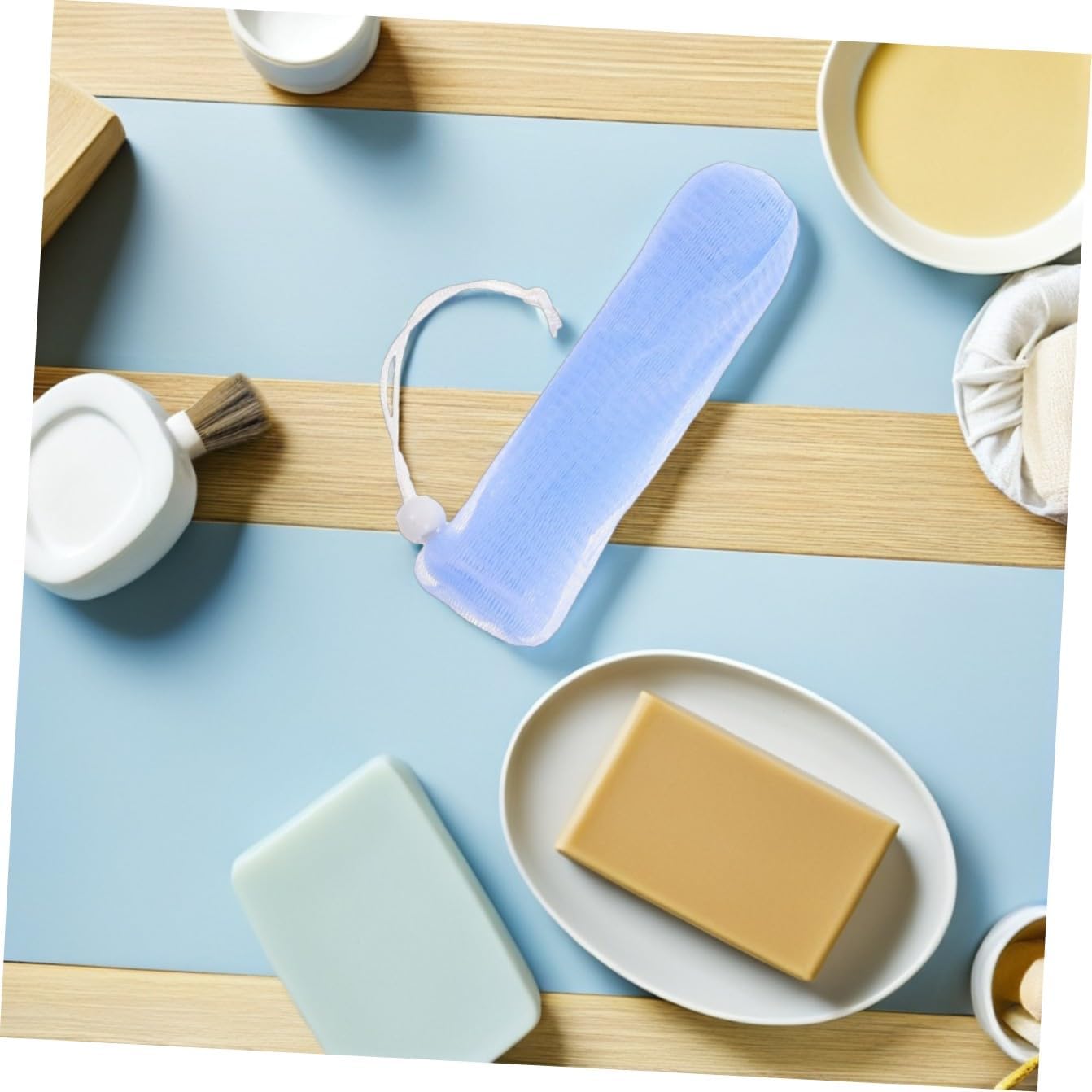 12pcs Rich Deep Dirt Comfortable Textured Bubble Net for Soap Bars Easy to Suspend Dry Random Color
