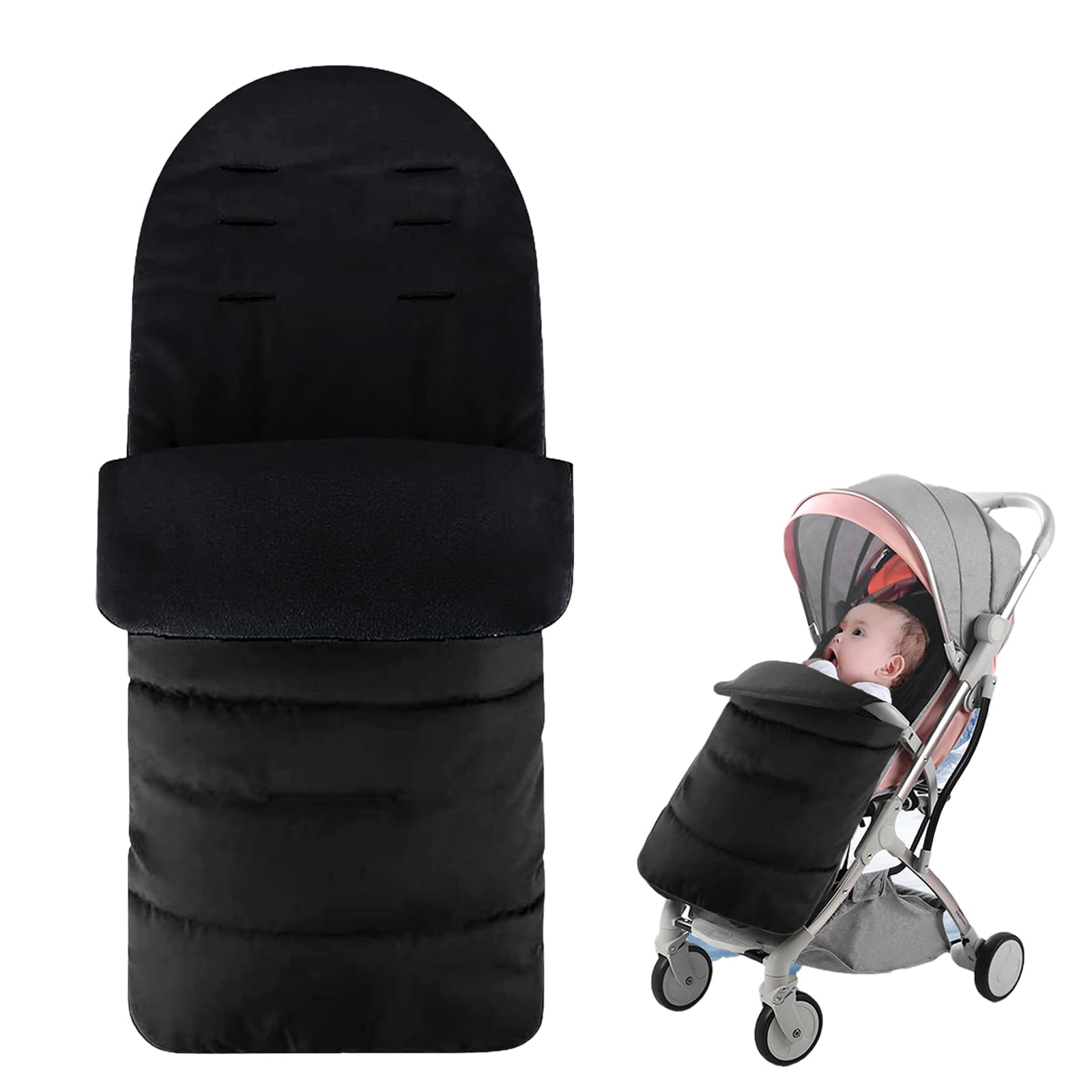 Sacco Passeggino Invernale Uieamsio Coprigambe Passeggino Universale Sacco Termico Invernale Per Passeggino Adatta a Tutti i Passeggini Impermeabile e Lavabile In Lavatrice (Nero) (nero)