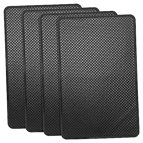 HOMSFOU 4Pcs Non Slip Vehicle Dashboard Adhesive Mat Washable Pad for Car Anti Slip Dash Pad for Phone and Accessories Durable Car Dash Mat