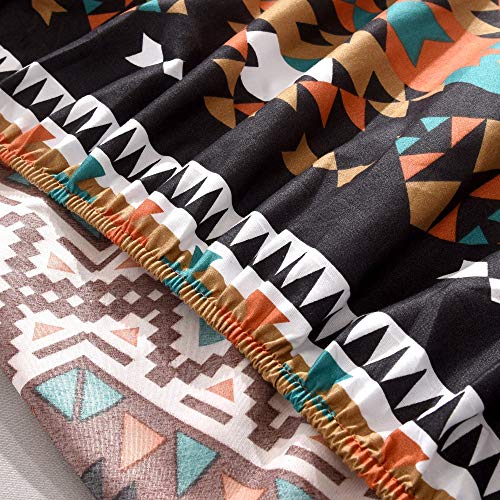 Naturety Bedding Fitted Sheet With Deep Pocket,Thicken Printed Fabric Bed Sheets (Brown(Boho), Full) #TOP3