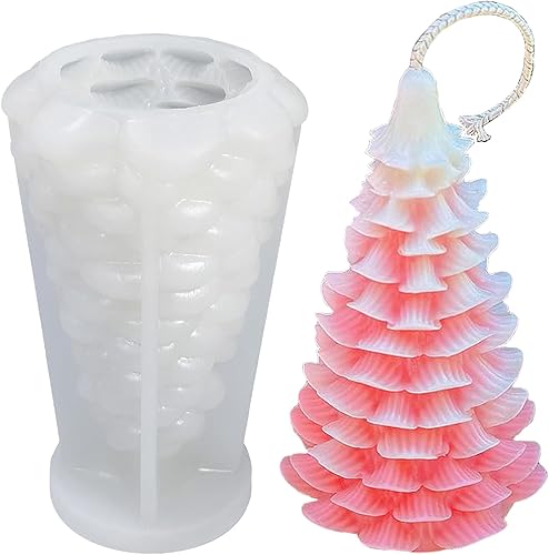 Moldes de silicona para velas de árbol de Navidad, moldes para velas de árbol de Navidad para hacer velas, cera de jabón, polímero, arcilla yeso,