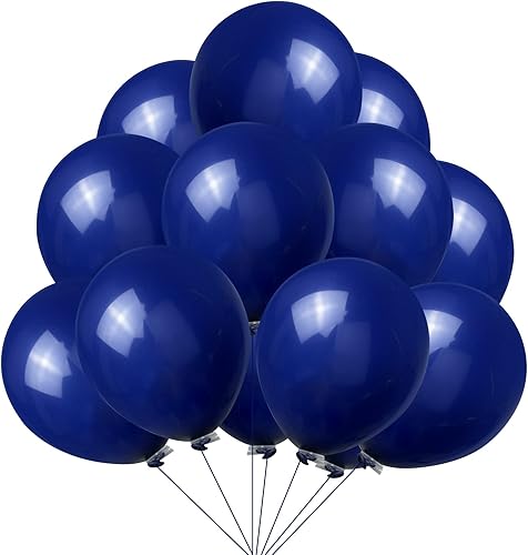 Globos de color azul medianoche de 10 pulgadas, globos de látex azul oscuro, 50 globos de helio de cumpleaños azul marino para fiestas, bodas,