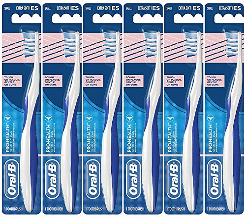 Oral-B Pro-Health Gentle Clean Cross Action Toothbrush for Sensitive Teeth, 35 Extra Soft, Pack of 6