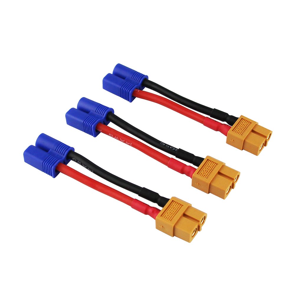 Lot De 5 Adaptateurs XT60 Femelle Vers XT90 Mâle – Pour Connecteurs RC Et Batteries LiPo