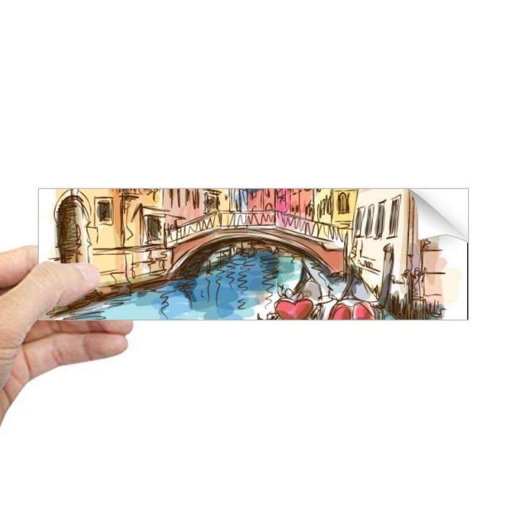 Pegatina de Venecia rectangular para decorar rincones de estudio con paisajes