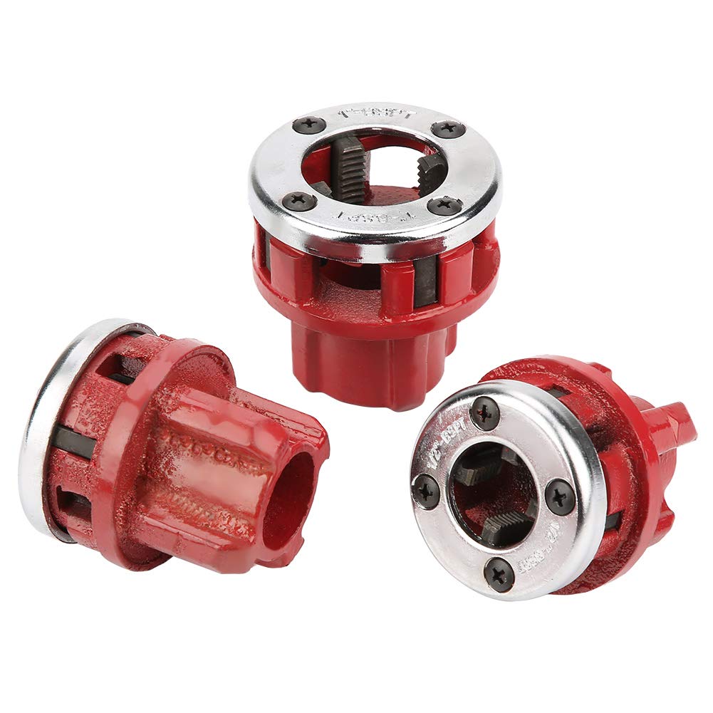 Troquel de Roscado, Bisagras de Tubería Ligera Máquina de Roscado Manual Juego de Troquelado de Grifo Troqueles, 2 de Hierro Fundido 2 a 1 1 Kit de Roscado de Tubería de(Tipo 62B cuatro cabezas)