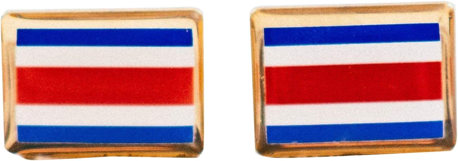 Costa Rican Flag Cufflinks, Lapel Pins, Tie Bars, Earrings, Jewelry and Accessories