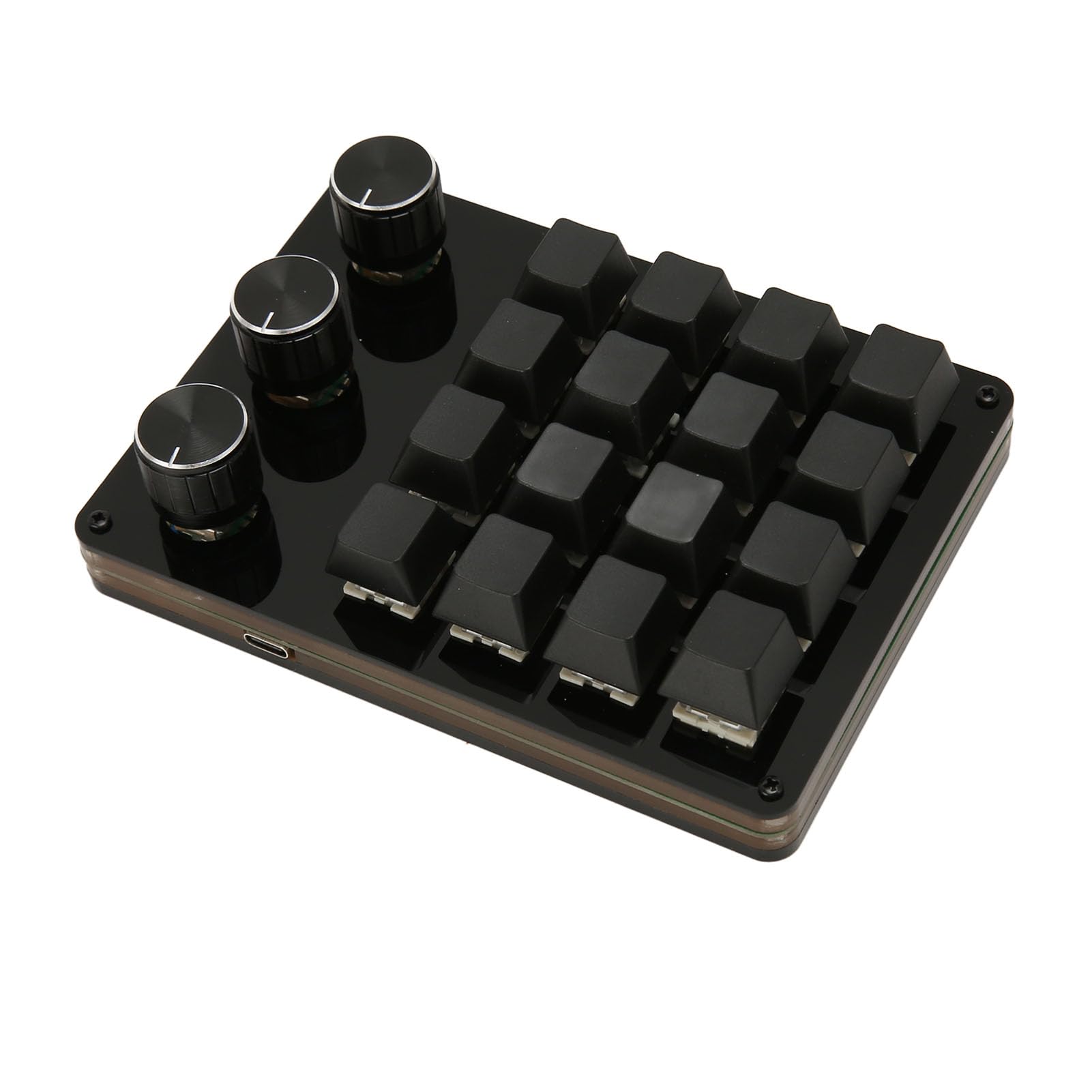Semme Tasto con Quadrante Tastiera con Macro Ke Tastiera Meccanica a 16 Tasti con 3 Manopole Tasti Macro Programmabili Personalizzabili Interruttore Blu Sostituibile a Caldo per Giochi Uso in Ufficio