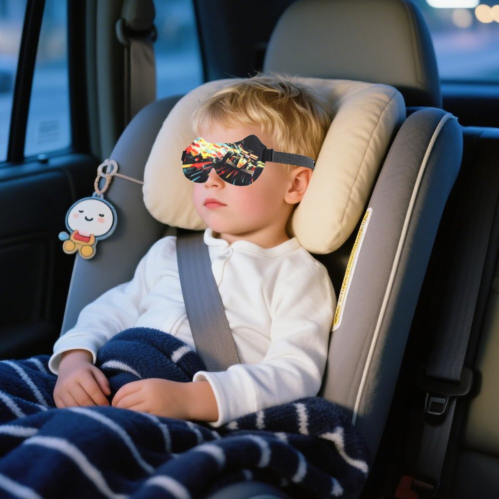 Mascherina per Dormire Bambini, 3D Benda per Dormire, Maschera Occhi per Dormire, F1 racing