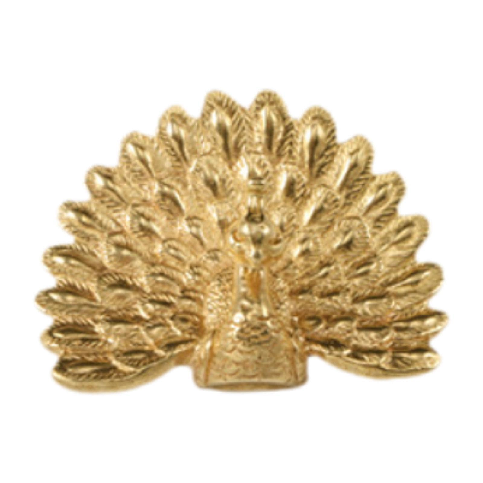 Puxzyax For Creative Gift Animal Figurine Statue Brass Peacock Handle Funny Dresser Pull For Bedroom Cupboard Solid Structure