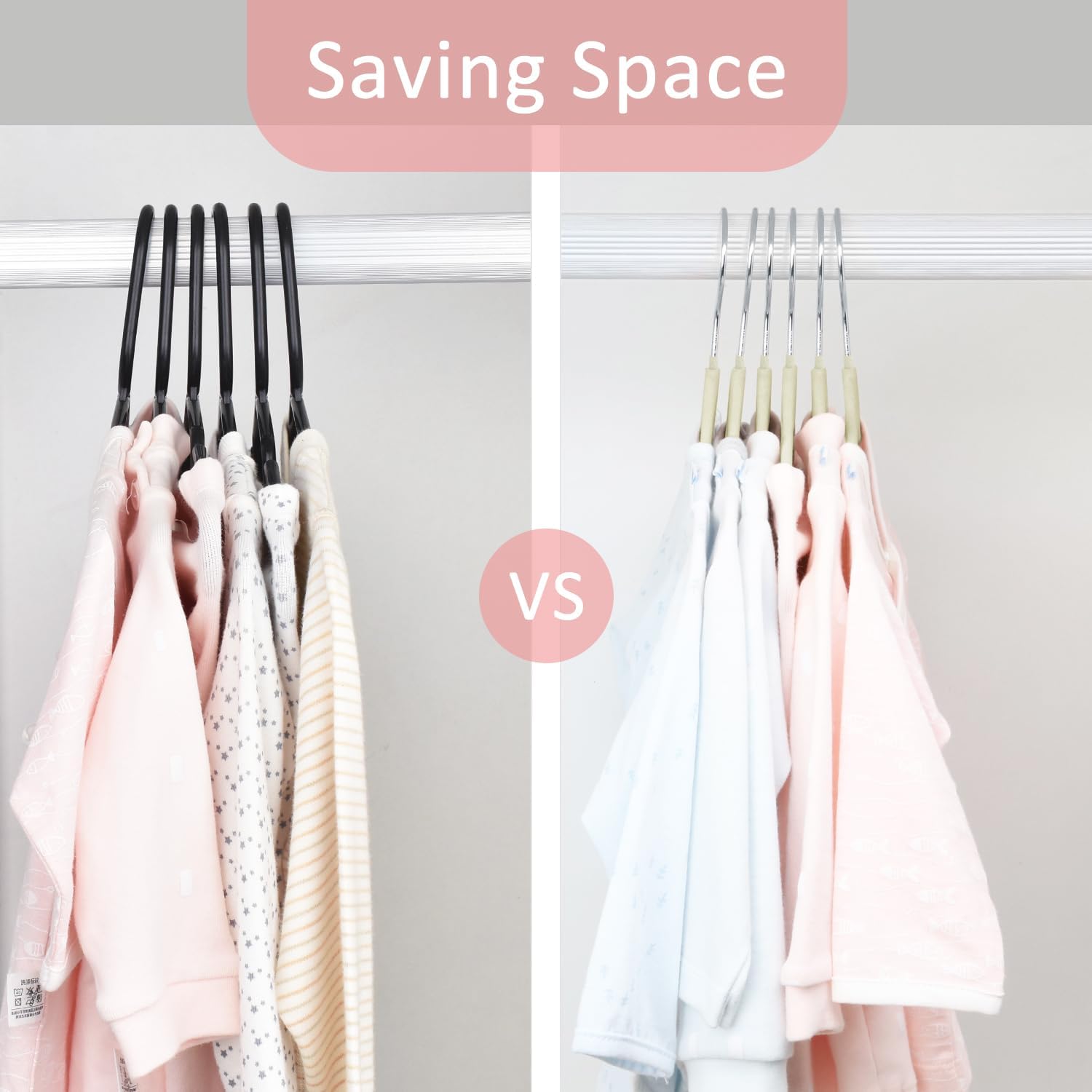 ManGotree Baby Velvet Clothes Hangers, Kids Toddler Children's Hangers for Clothes Space Saving Non-Slip (30 Pack, Beige) - Image 5