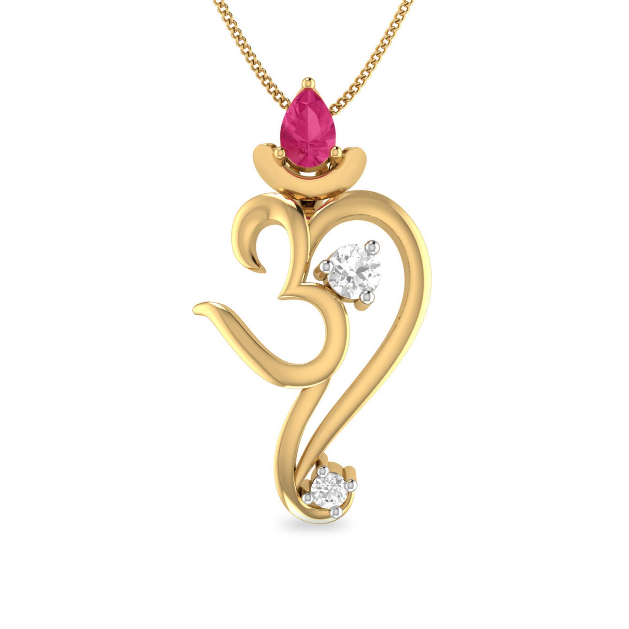 pc jeweller Yellow Gold and Diamond Pendant for Women-picture-3