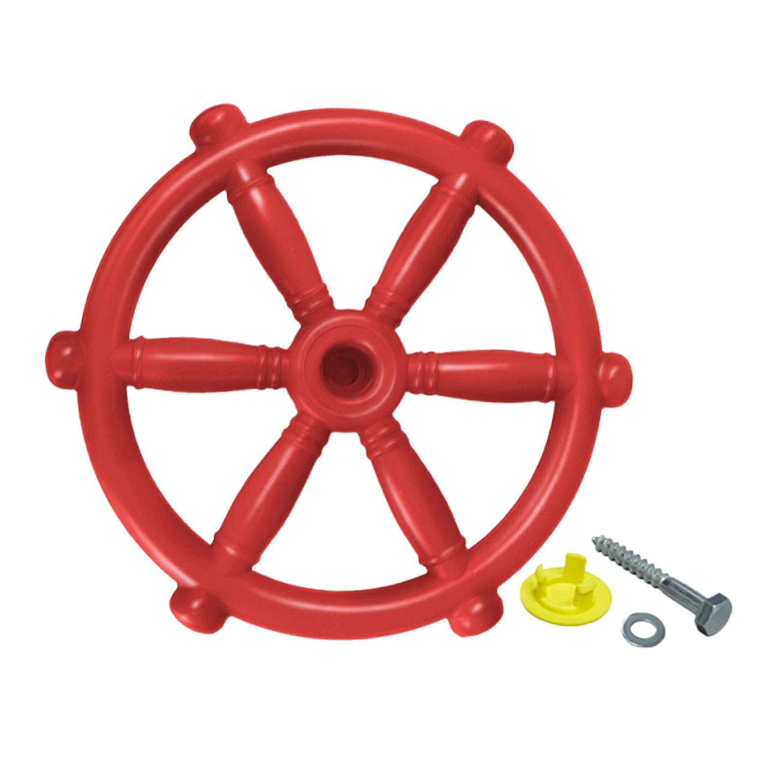 TWTCZOZ Pirate Ship Wheel, Outdoor Toy, Outdoor Play Equipment Swing, Play Accessory for Swingset Tree House, red