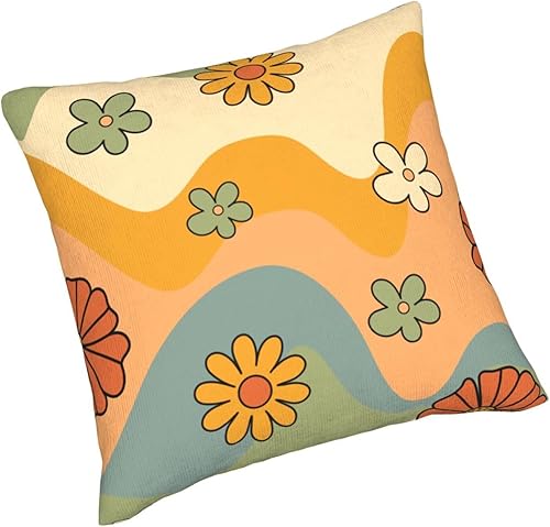 Miniatura 5 de Groovy - Fundas de almohada de flores para sofá, silla, diseño de flores hippie de los años 70, fundas de almohada bohemias coloridas de margaritas,