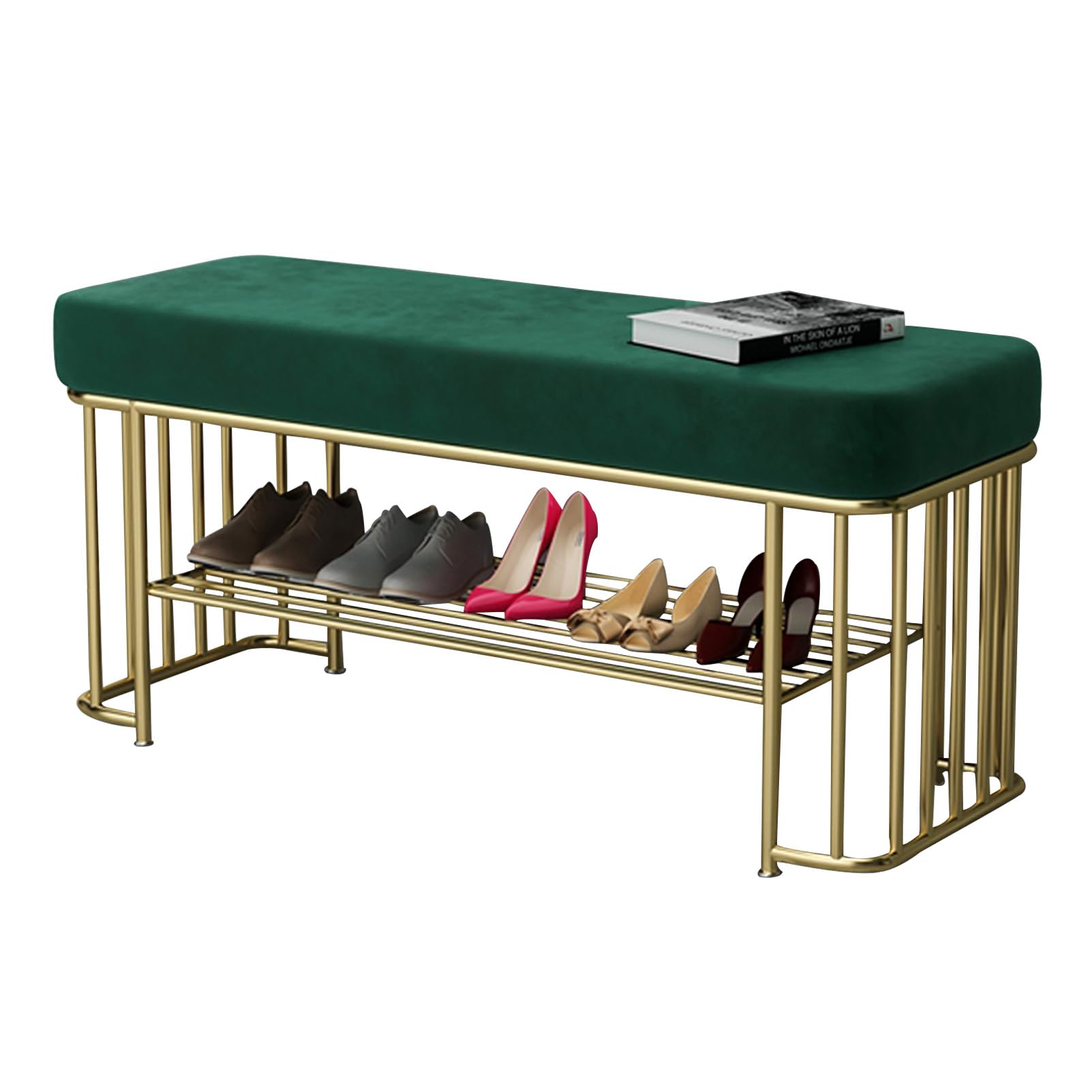 Banc de rangement à chaussures capitonné pour petits espaces