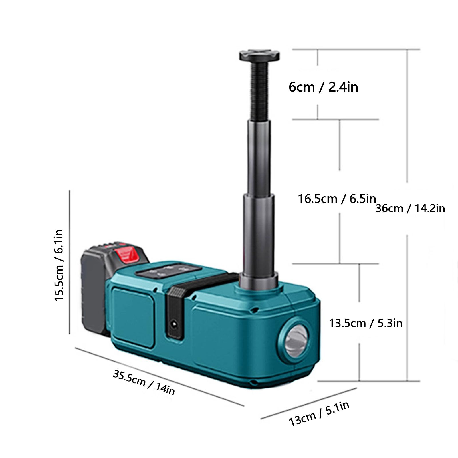 Generic Cric Idraulico per Auto per Utenti di Batterie Strumento di Sollevamento Compatto 5T per Assistenza Stradale e Manutenzione del Veicolo