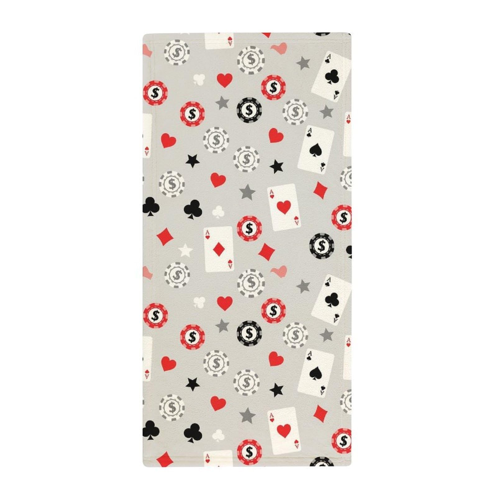 Anceky Compact Travel Bath Towels, Poker Casino Quick-Dry Absorbent Towels for Gym, Camp & Fitness Enthusiasts