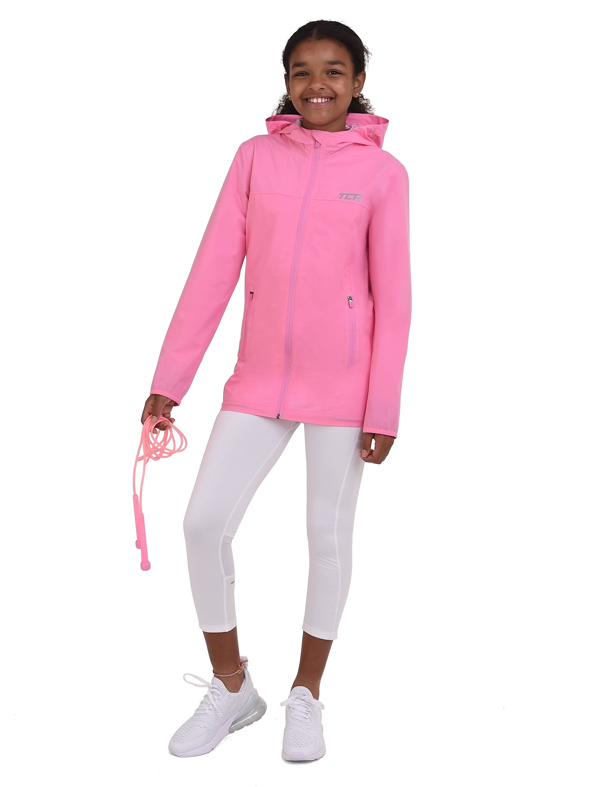 TCA AirLite 2.0 Veste de Course Imperméable pour Fille avec Poches Zippées