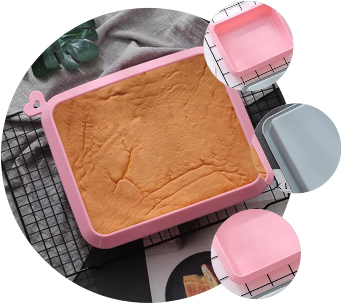 MAGICLULU 2pcs Diy Baking Molds Silicone Cake Pans for Baking Non-stick Easy Clean