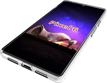 for Google Pixel 6 Slim case, Thin Soft Silicone Flexible TPU Gel Skin Lightweight Anti-Scratch Shockproof Protective Cases Cover for Pixel 6, Crystal Clear