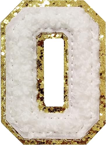 4 parches de letras de felpilla blanca, parches termo-adhesivas de 2.2", parches de letras de felpilla para ropa (O)