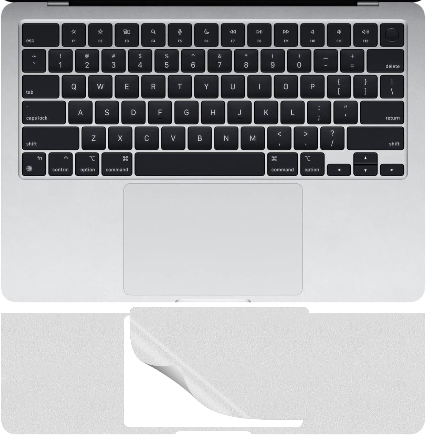 Palm Rest Skin for 2026-2022 MacBook Air 15" M5 M4 M3 M2 Chip Model A3448 A3241 A3114 A2941 Wrist Rest Protective Skin Cover (Silver)