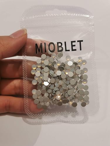 Miniatura 6 de 800 unidades de diamantes de imitación de cristal blanco ópalo SS3-SS16 para decoración de uñas, con parte trasera plana, con purpurina, gemas para