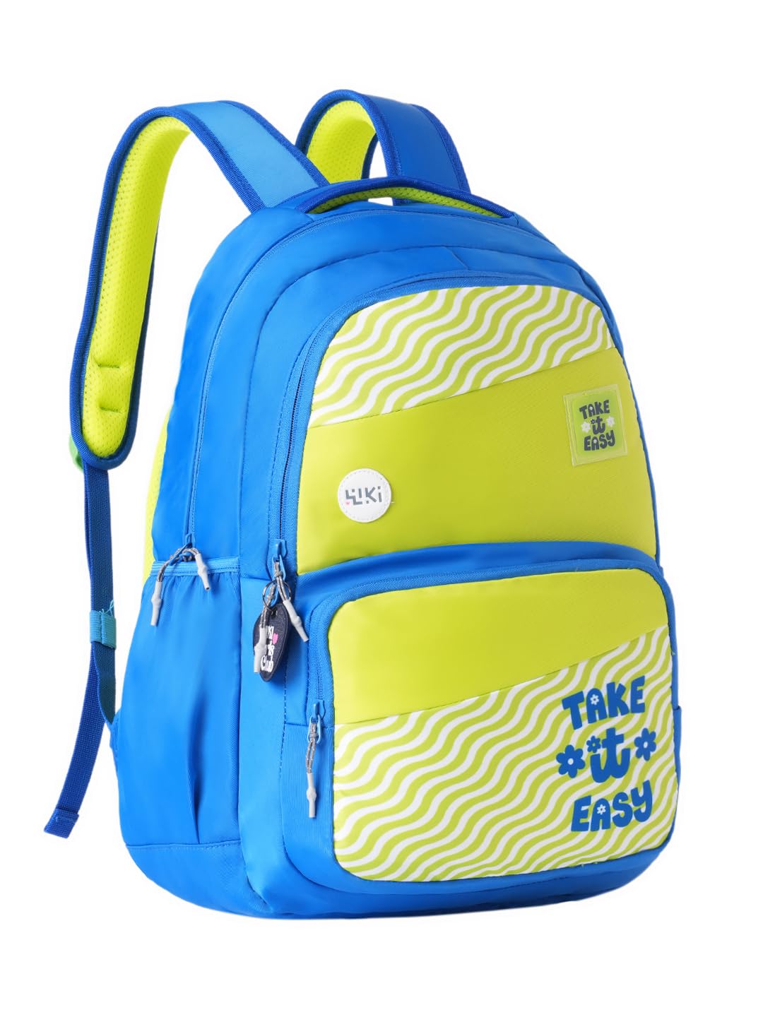 Wiki Pixel 38 Backpack For Boys & Girls | 38 Ltr and Two Compartments with Padded Shoulders, Bottle Holder | Best for Books,Stationery,Lunch Box & Essentials - Blue-image-4