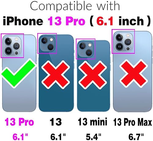 Miniatura 2 de Asuwish Funda de teléfono para iPhone 13 Pro de 6.1 pulgadas con protector de pantalla de vidrio templado y soporte delgado, funda protectora