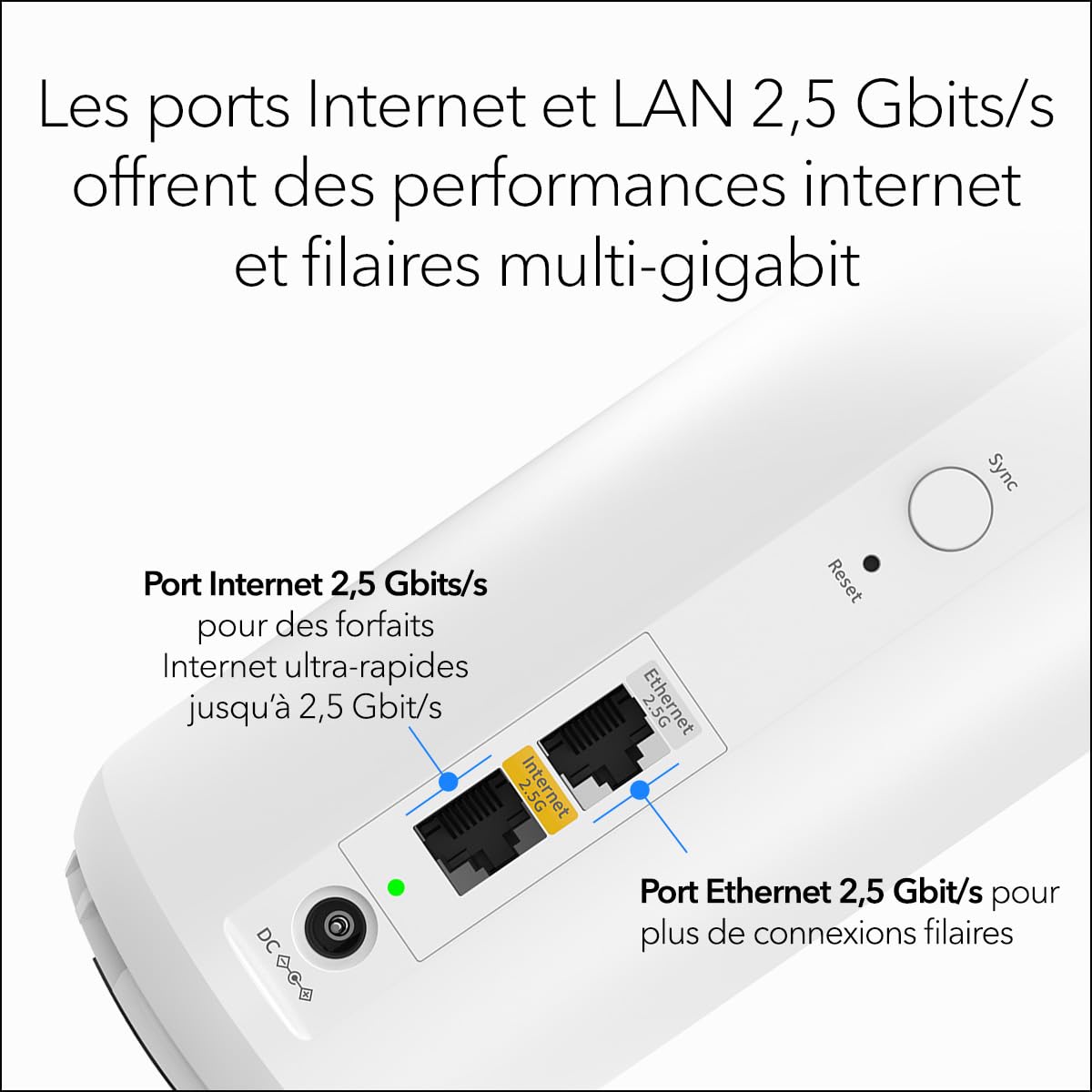 NETGEAR Orbi | Système Mesh WiFi 7 | RBE373 | 3-Pack | Jusqu'à 3.6 Gbps | Couvre jusqu'à 360 m² | 70 appareils | 2.5GB Internet Port | Dual-Band BE3600 | Compatible Murs épais et Toutes Box Internet