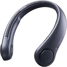 JISULIFE Ventilador de Cuello Portátil, 4000 mAh Ventilador Cuello USB Recargable con, Ventilador de Cuello Colgante Sin Hojas con 3 Velocidade-Azul