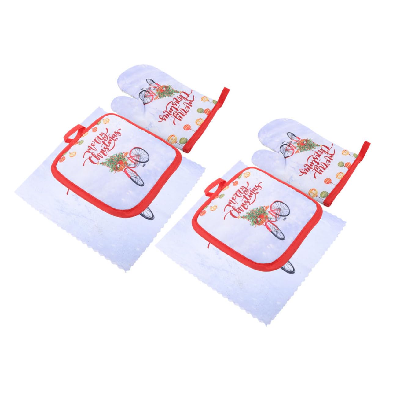 SOIMISS Juego De 5 Manoplas De Horno Reutilizables con Temática Navideña Resistentes A Altas Temperaturas Y Antiescaldaduras De Poliéster para Cocina Decoración Navideña
