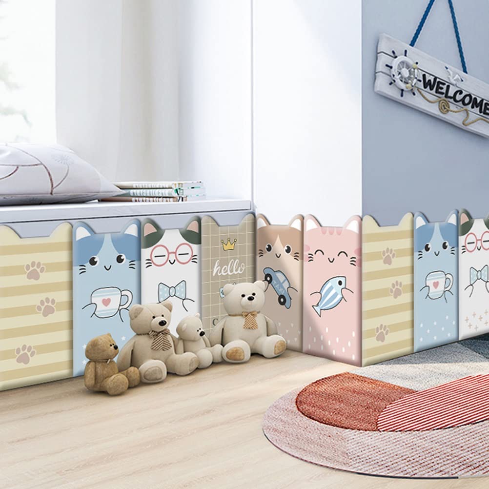 3D Anti-Collision Wall Stickers Antykolizyjna Naklejka Ścienna Dla Dzieci, Domowe Przedszkole Dekoracje Na Plac Zabaw Panele Ścienne 3D, Samoprzylepna Poduszka Ścienna W Kształcie Ucha(6PCS)