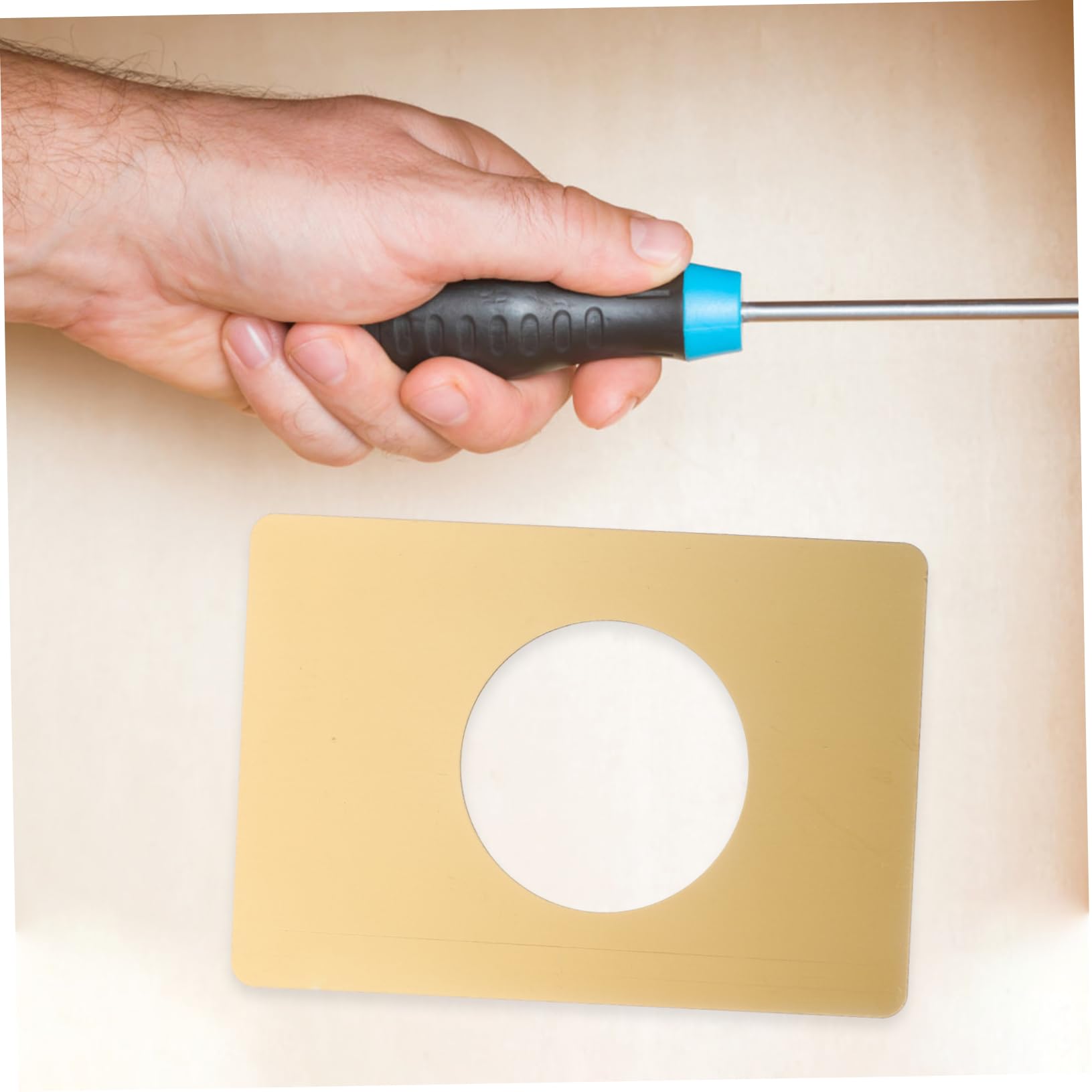 DOITOOL Piastra 2 di Acciaio Serratura Porta Riparazione per e in Inossidabile da Oro Pezzi Resistente Facile Installare per Porte Interne ed Esterne