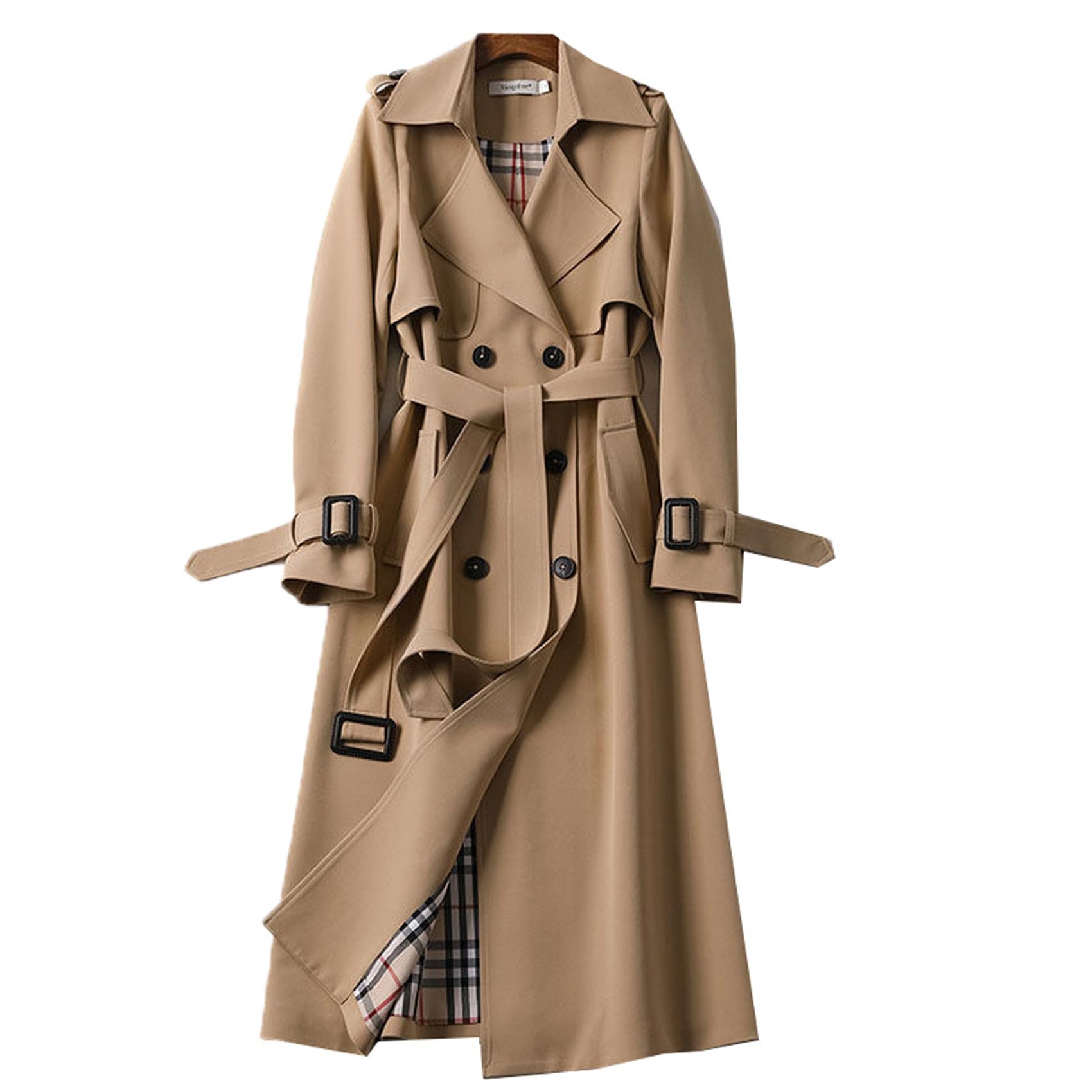 Abrigo de Cuello de Polo para Mujer de Color Sólido de Longitud Media Chaqueta Casual