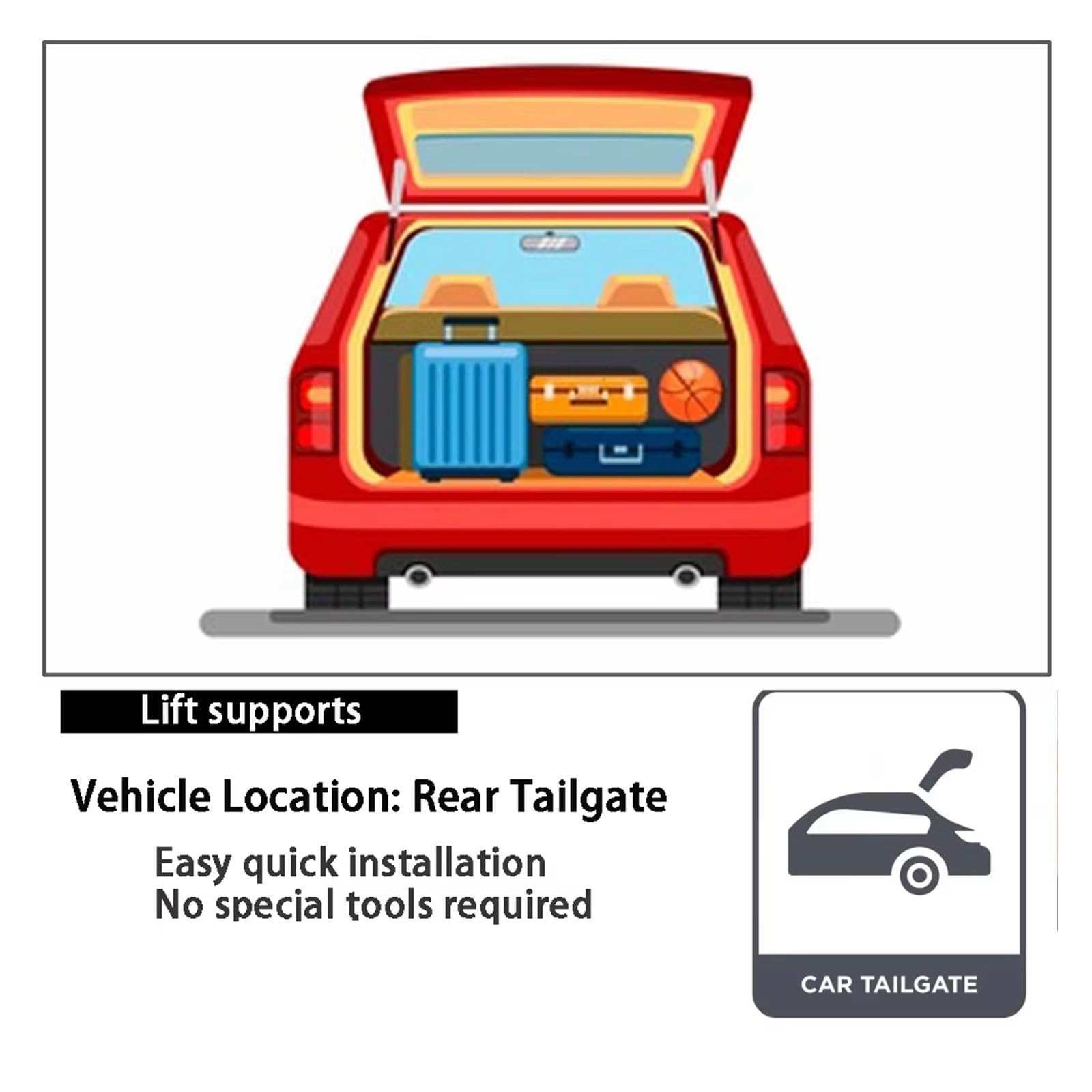 Ressorts Gaz Hayon Pour Nissan Pour Vanette Van 1998-2010 Toit Standard Hayon Arrière Entretoises Botte Ressort À Gaz Support De Levage Amortisseur 76cm Ressort Hayon Vérins Gaz(Yellow Carbon Fiber