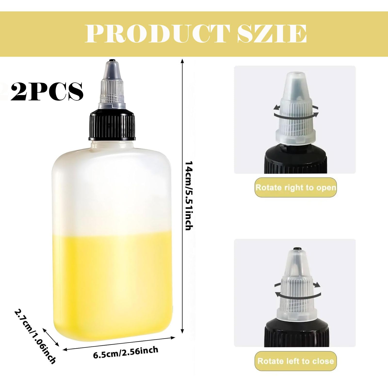 Lot 2 Bouteilles Plastique 100ml Pression - Doseuses Huile Épices Camping Cuisine Anti-Fuite