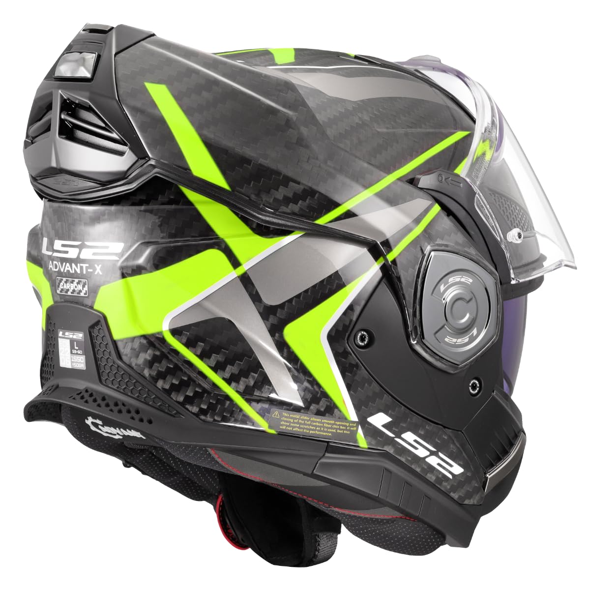 LS2, Casque Moto Modulable ADVANT X Carbon Future II Gloss H-V Yellow, M