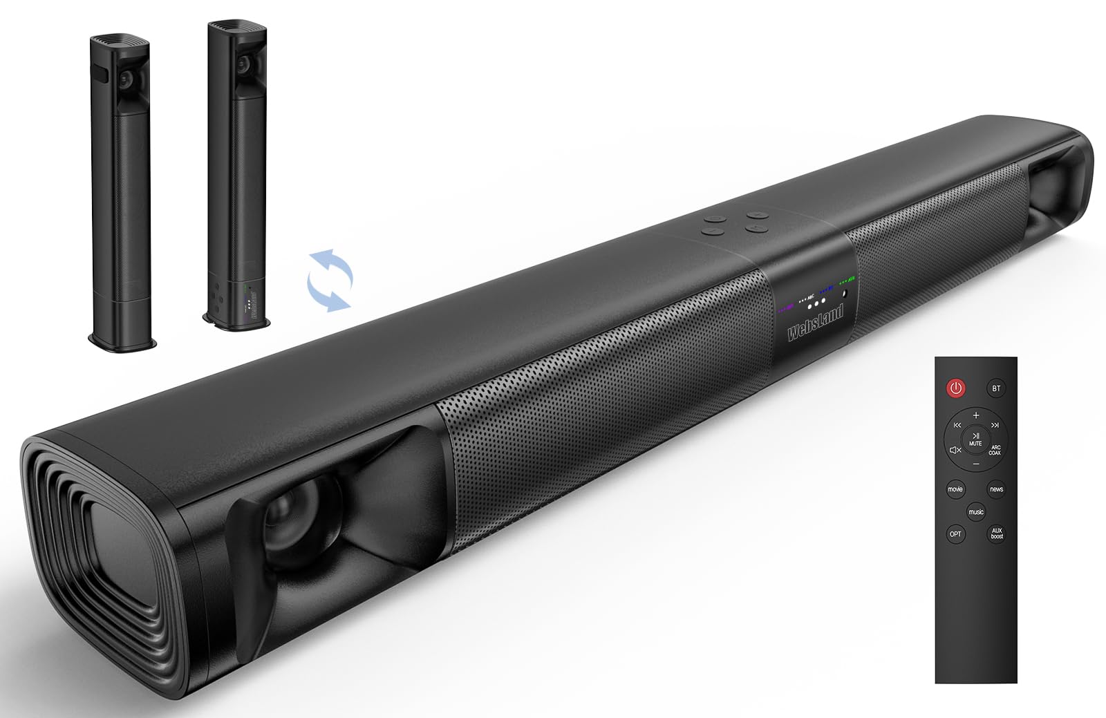 Amazon.com: WebsLand Sound Bar for TV, 80W Soundbar with Dual Horn