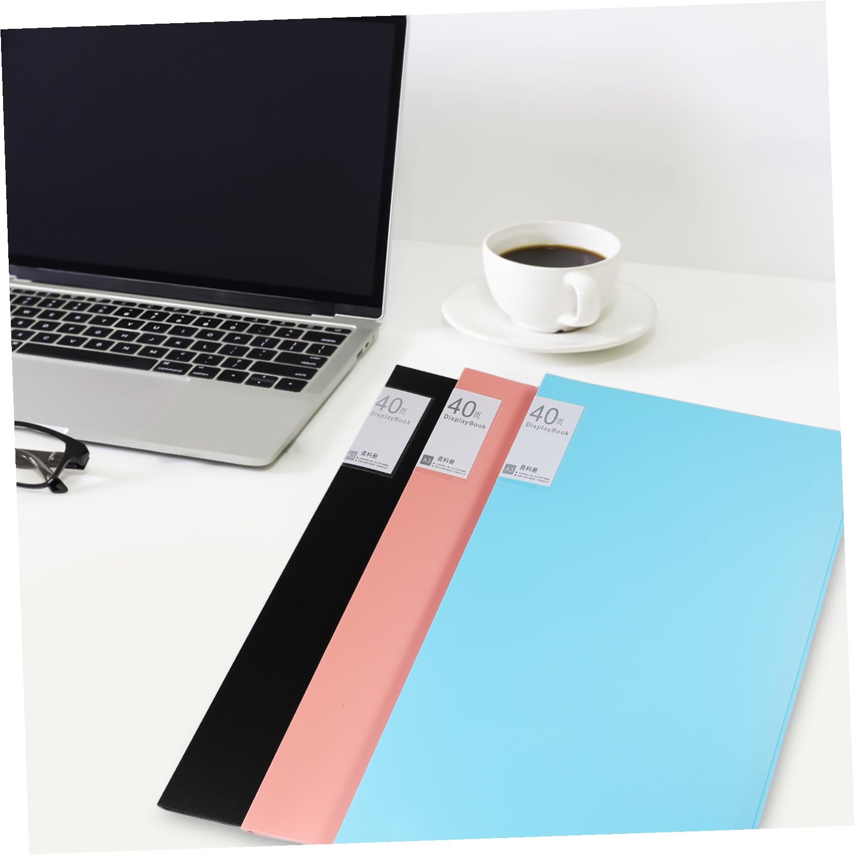 Homoyoyo 3 Pcs Porte-document Art 40 Pages avec Pochettes Plastiques pour Œuvre D'art et Document, Étanche et Robuste pour Bureau et École