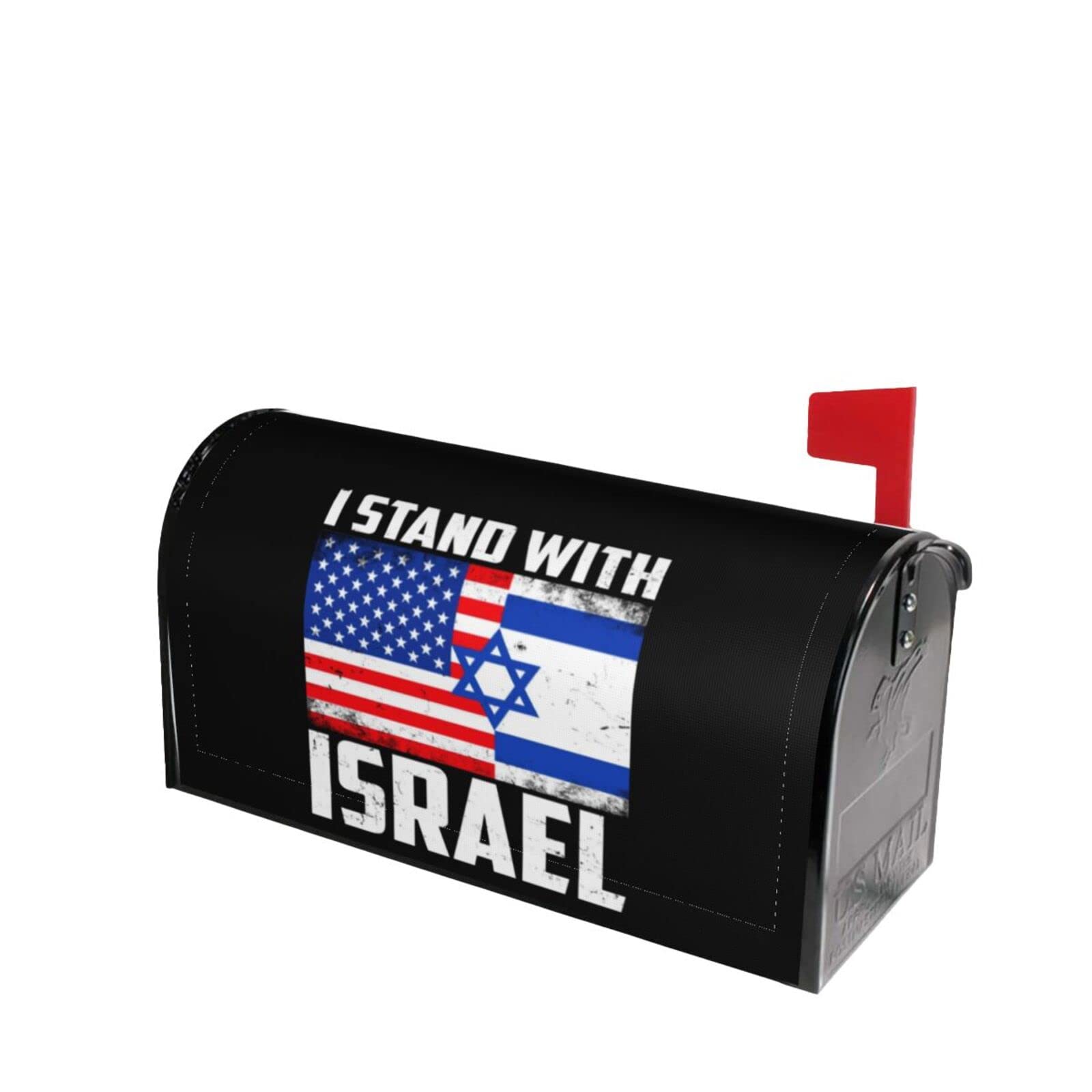 Qauirfe I Stand with Israel USA American Flag Israel Flag Mailbox Cover 18