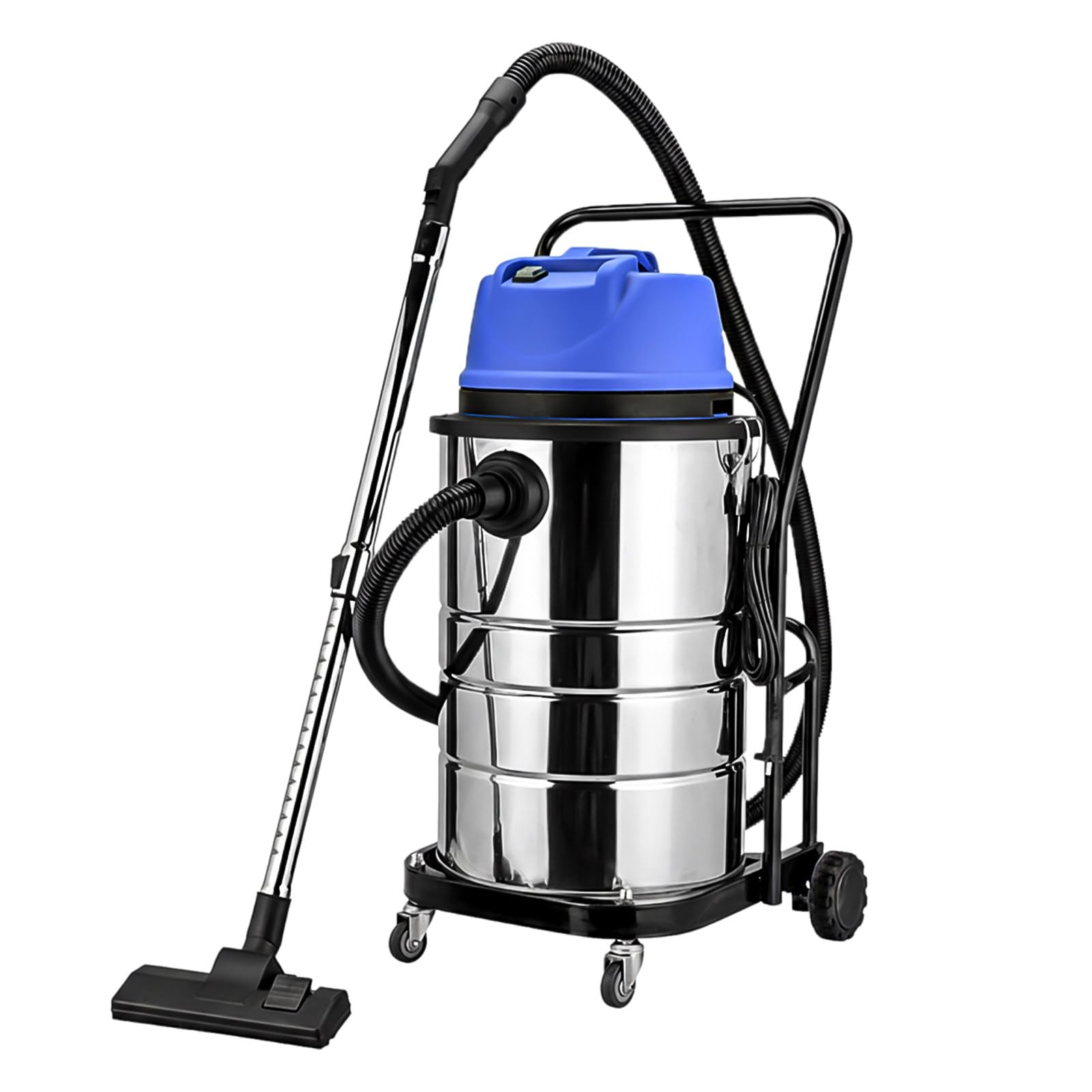 Aspiradora En Seco Y Húmedo De 16 Galones, Cilindro De Acero Inoxidable, 20 Kpa, Aspiradora Portátil De Taller 3 En 1 De 1400 W, Silenciosa, para El Hogar, Garaje, Coche