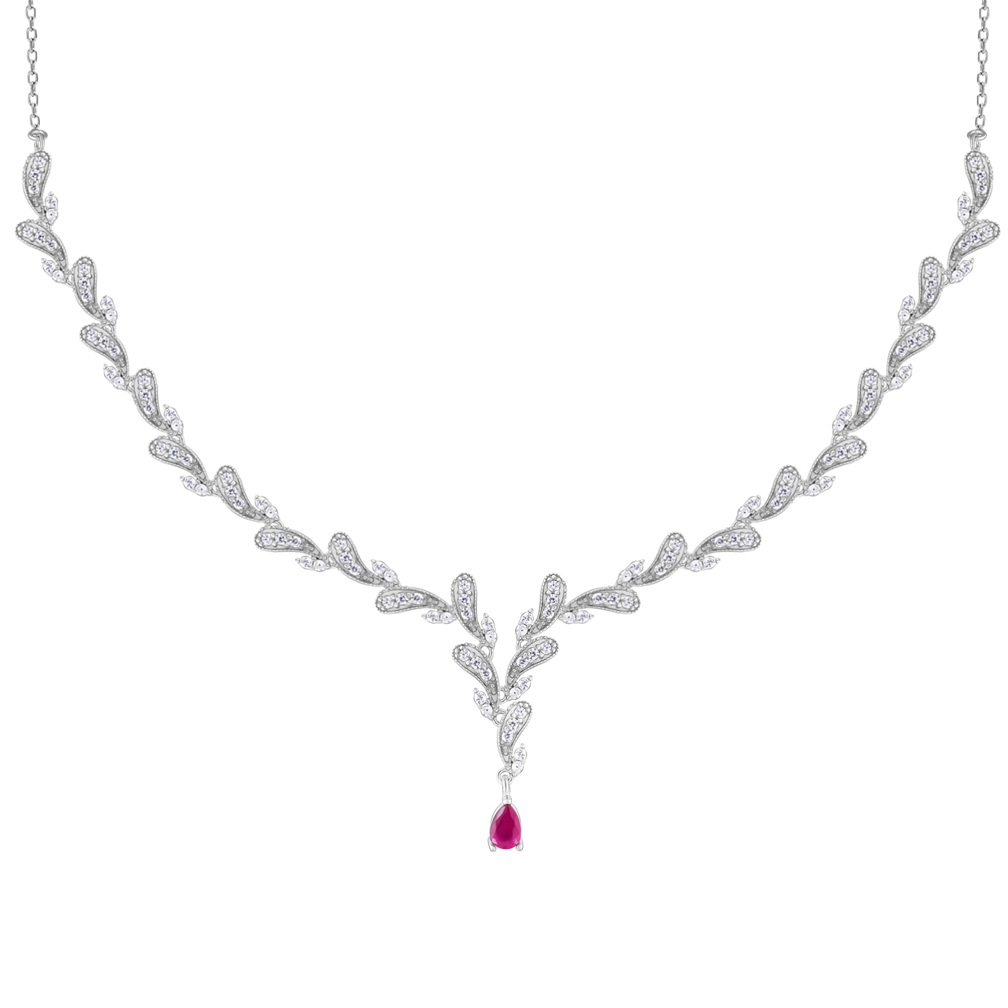 GIVA 925 Silver Ruby Detail Necklace| Pendant to Gift Women & Girls | With Certificate of Authenticity and 925 Stamp | 6 Months Warranty* (B0CMDG4G15) Amazon Price History, Amazon Price Tracker