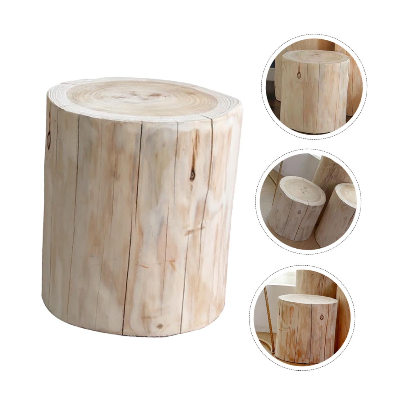 YARNOW Taburete de Madera Natural Pequeño para Cambiar Zapatos Mesa Auxiliar Multiusos para Sofá Dormitorio y Mesita de Noche Diseño Resistente Adecuado para Decoración y Doméstico